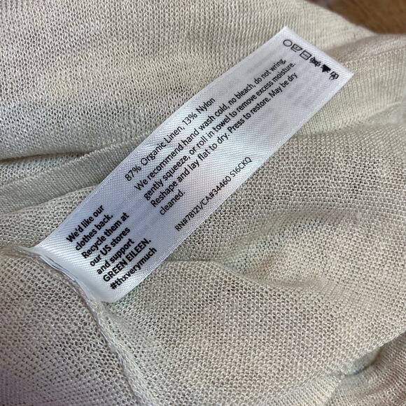 Eileen Fisher Petite Organic Linen Asymmetrical Sweater Size Petite - Picture 7 of 7